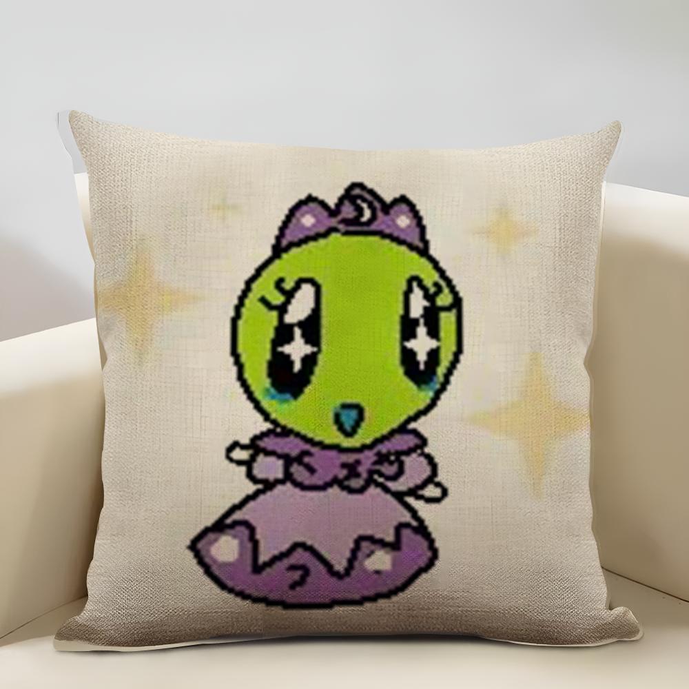 Little aliens flug Cushion Cover Household Decoration Linen Sofa Cushion Cover: Skin-Friendly & Breathable with Invisible Zipper