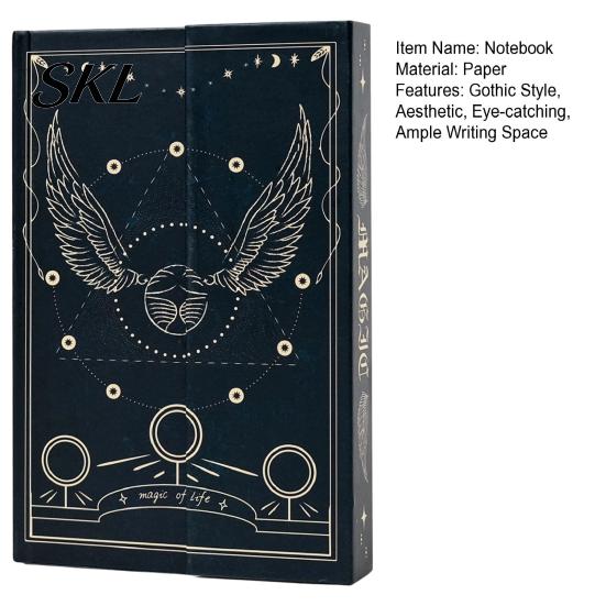 Sticker Storage Notebook Lined Journal for Women Men, Gothic Mystical Hardcover A5 Ruled Personalized Notebook, Daily Office School, Writing,