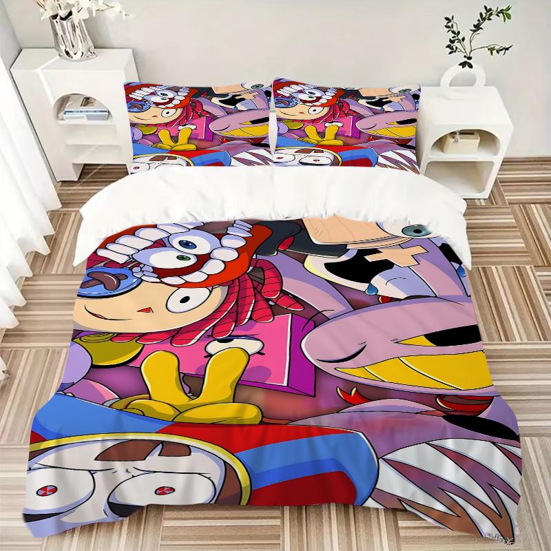 3Pcs Cartoon Characters Gathering Bedding Sets For All Sizes New 3D Printed Bed Cover Comforter Duvet Cover Pillowcase Bedroom Decoration