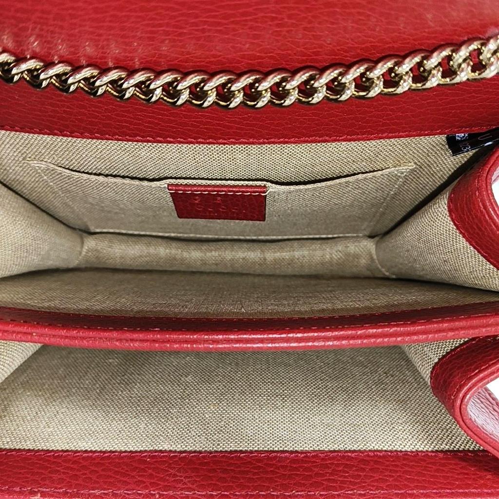[Pre-Owned] Gold Double G Chain Shoulder Strap Crossbody Accordion Bag - Very Good #TO5XRX