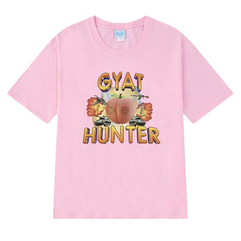 Горячая Распродажа Новинка Gyat Hunter Fun Meme Футболки Унисекс Мода Y2k с коротким рукавом Летние Мужские Женские 100% Хлопок Одежда Топы