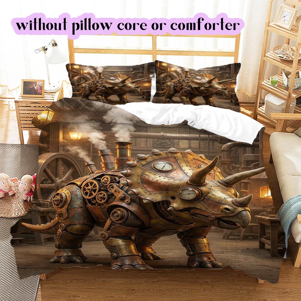 Medieval MachineryPattern Bedding Quilt Set Quilt Cover Pillowcase Home Decoration Birthday Gift (1 * duvet cover + 2 * pillowcase, without core)