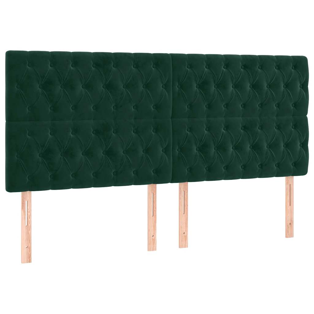 Headboard Dark Green 200 x 7 x 118 128 cm Velvet