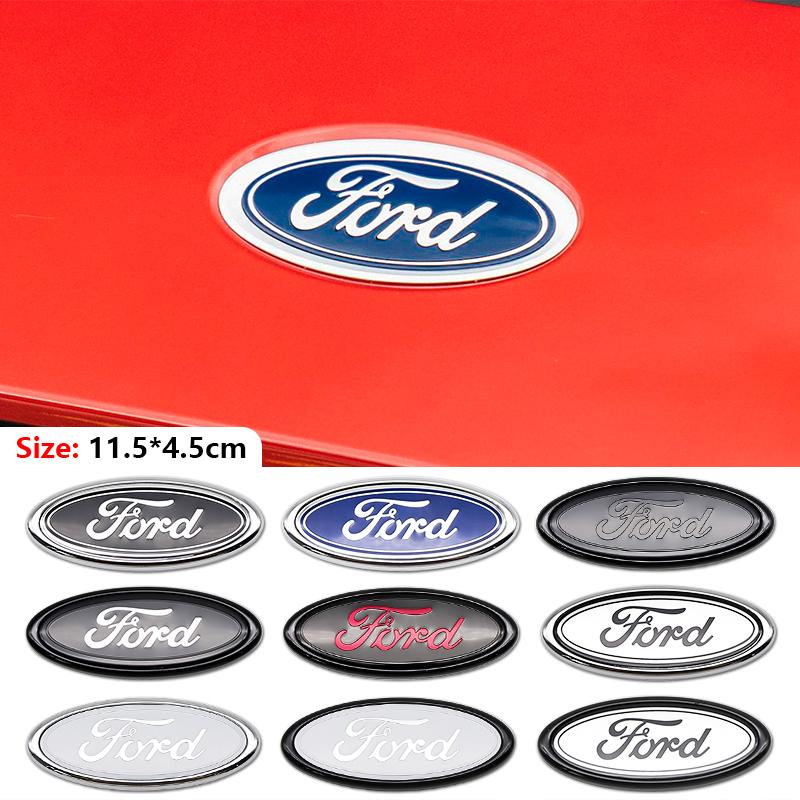 NGGU1 11.5cm ABS Car Front Rear Trunk Badge Emblem Replacement For Ford Focus Mondeo Edge Ecosport Ranger Fiesta Fusion Kuga Tuning