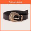 Fashion Womens Gold Shell Buckle Belt With Alloy Pin Closure For Casual Wear