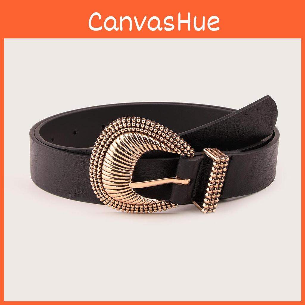 Fashion Womens Gold Shell Buckle Belt With Alloy Pin Closure For Casual Wear
