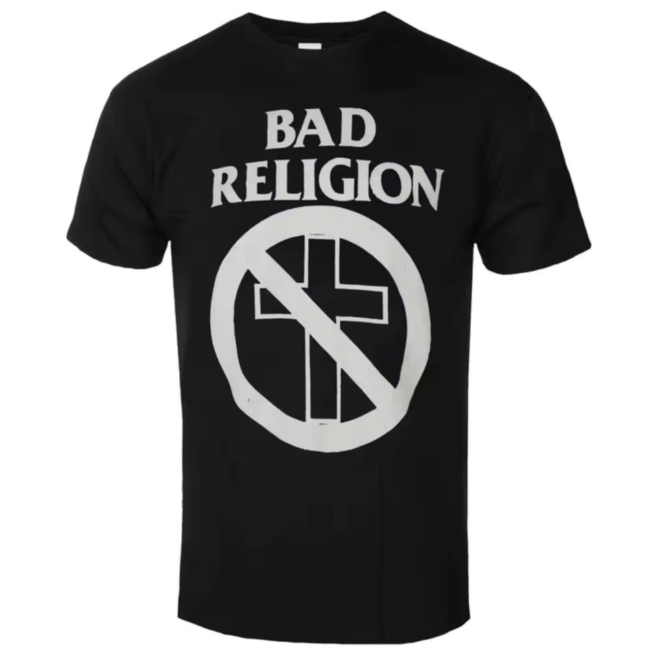 Bad Religion - How Could Hell Crossbuster Pattern Printed T-shirt Hardcore Punk Style Band T-shirt for Daily and Concert Wear