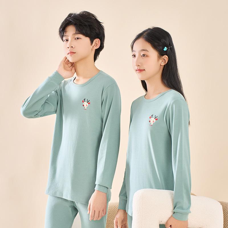 Teen student long johns boys older children thermal underwear little girl bottoming cotton sweater children pajamas set