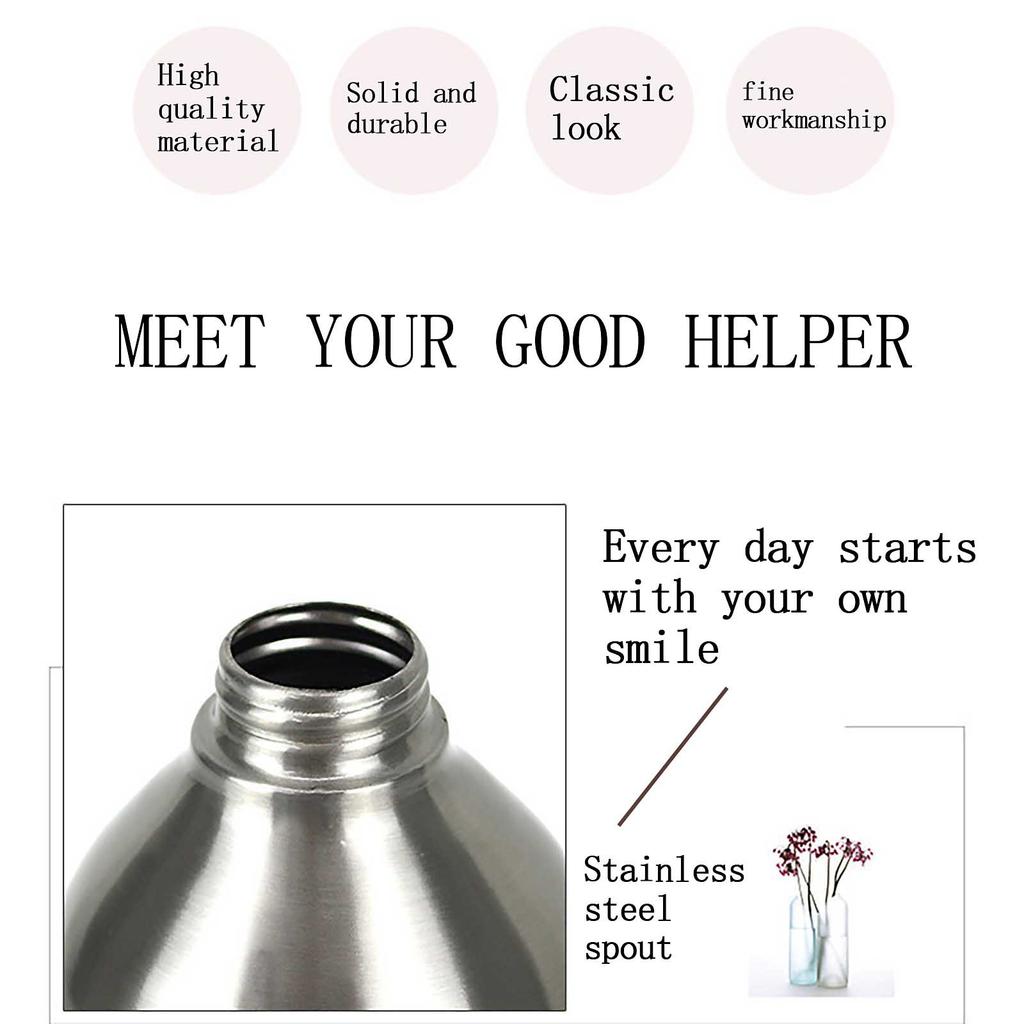 Stainless Steel Refillable Pump Bottle for Cleaning Liquids with Durable Construction Suitable for Kitchen Bathroom and Household Use