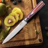 5PCS Damascus Pattern Chef Knife Kitchen Knife Meat Cleaver Wood Handle Paring Utility Santoku Slicing Knife