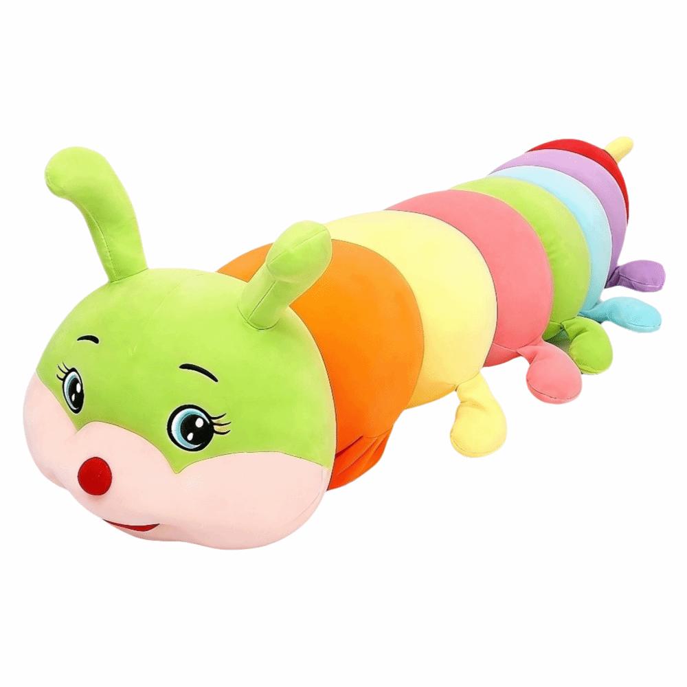 60cm Plush Caterpillar Toy Soft Cartoon Pillow Toy Colorful Stuffed Insect Doll Bedroom Use