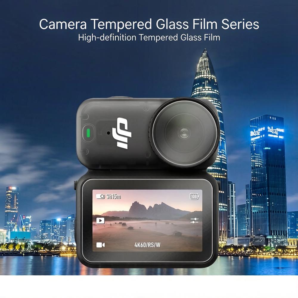 Tempered Glass Screen Protector + Soft Lens Film for DJI Osmo Nano Action Camera, HD Anti-Scratch Protective Film Kit