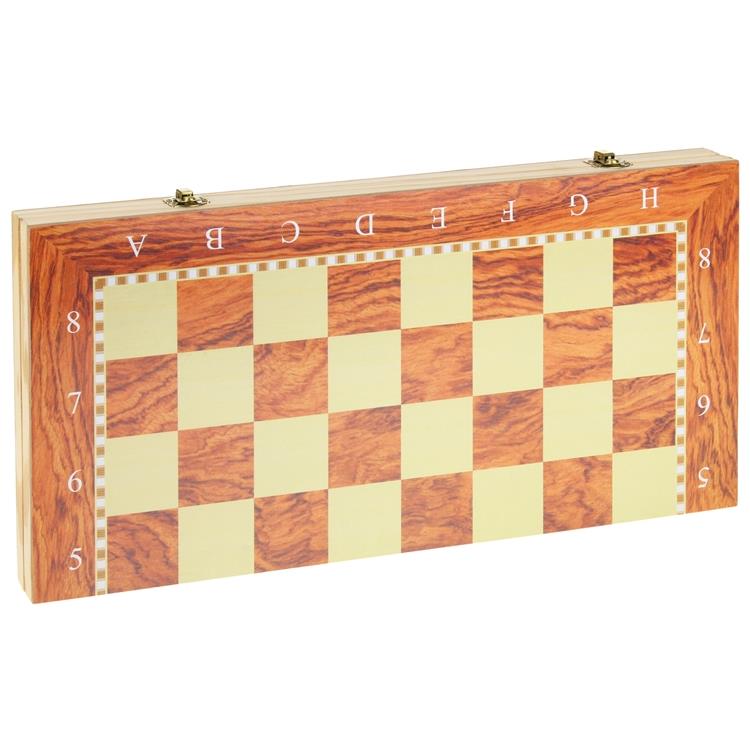 Classic Wooden Chess Board Game 3in1 Checkers Backgammon 48x48