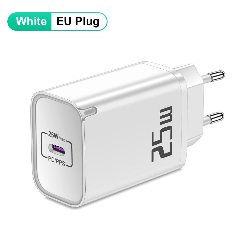 PD 25W USB C зарядное устройство быстрой зарядки Type C зарядное устройство для iPhone 16 15 Pro Phone QC 3.0 Type C быстрая зарядка для Xiaomi Huawei Samsung