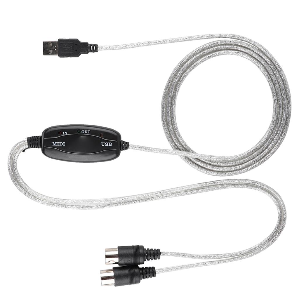 MIDI To USB Cable Converter MIDI Interface Adapter Cord Keyboard Music Editing Line