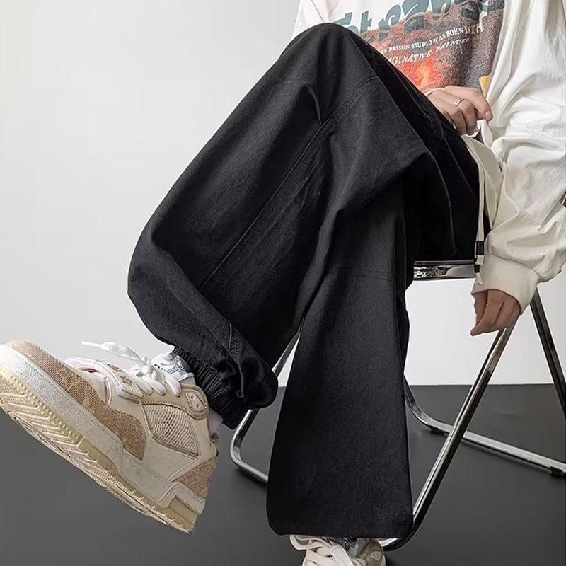 2024 Fashion Men's Loose Retro Fashion Casual Straight Crop Pants