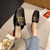 Sandals Women's Summer New Slippers Bag Head Fashion Korean Version Thick Heel Square Head Empty Lazy Shoes 309-3 Comfortable