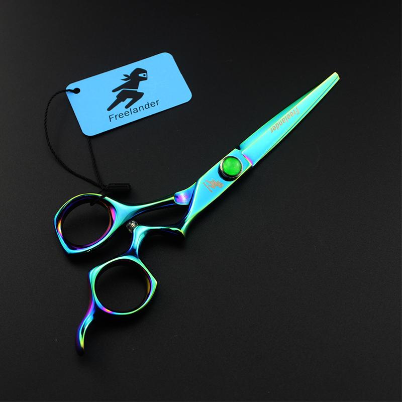 Sangelar 6 дюймов зеленые ножницы для волос с изогнутой ручкой профессиональные парикмахерские ножницы парикмахерские ножницы для стрижки волос