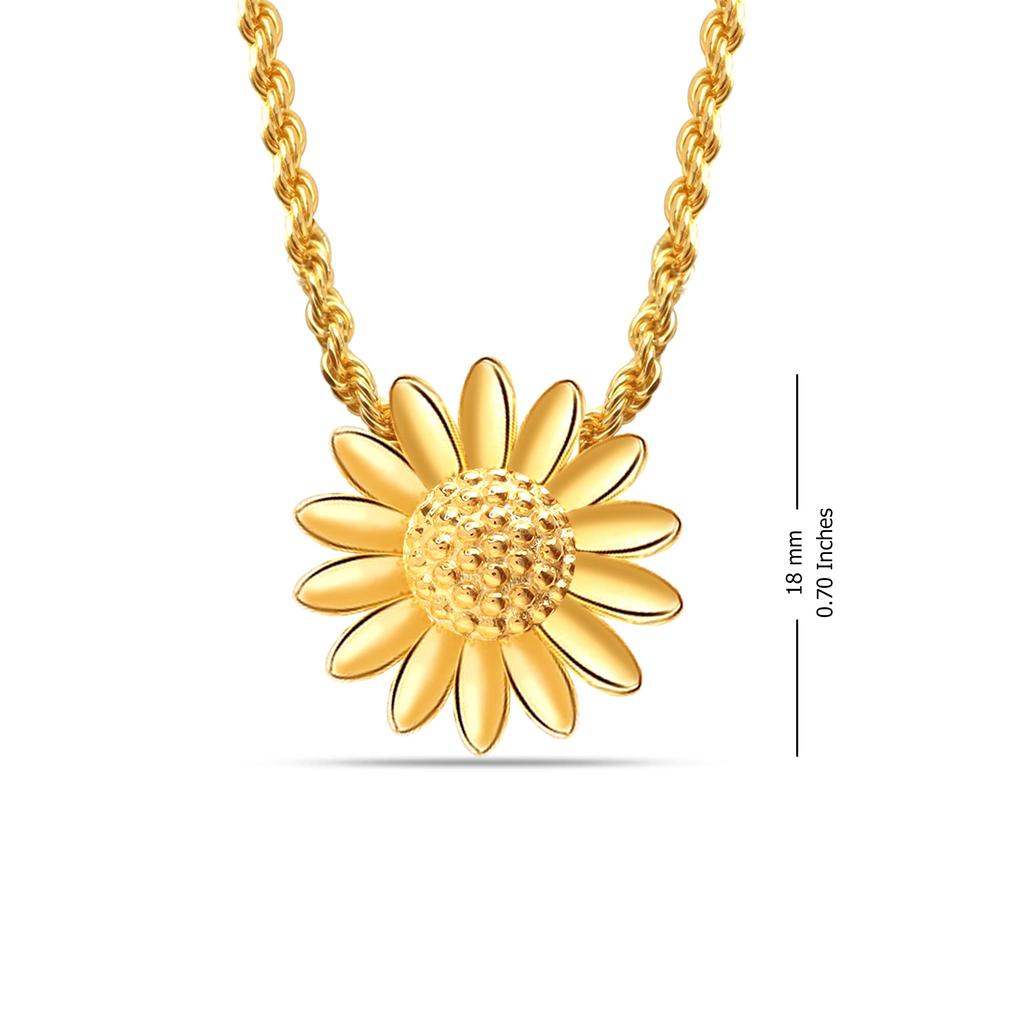 Ожерелье с подвеской из стерлингового серебра 925 пробы и 14-каратного золота с английской маргариткой и солнечным цветком для женщин