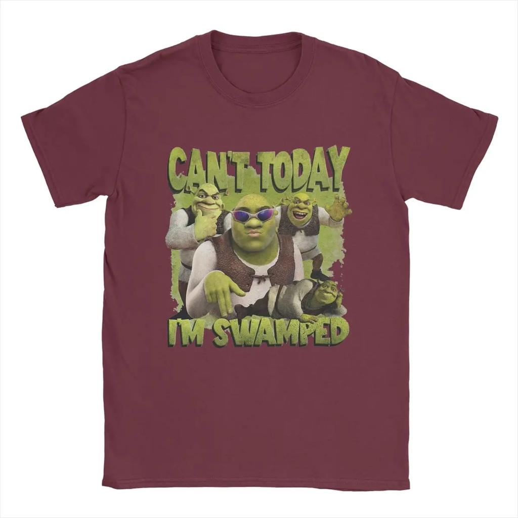 Can't Today I'm Swamped T-Shirt Shreks Vintage Cotton Tee Shirt Round Neck Short Sleeve T Shirts Gift Idea Tops