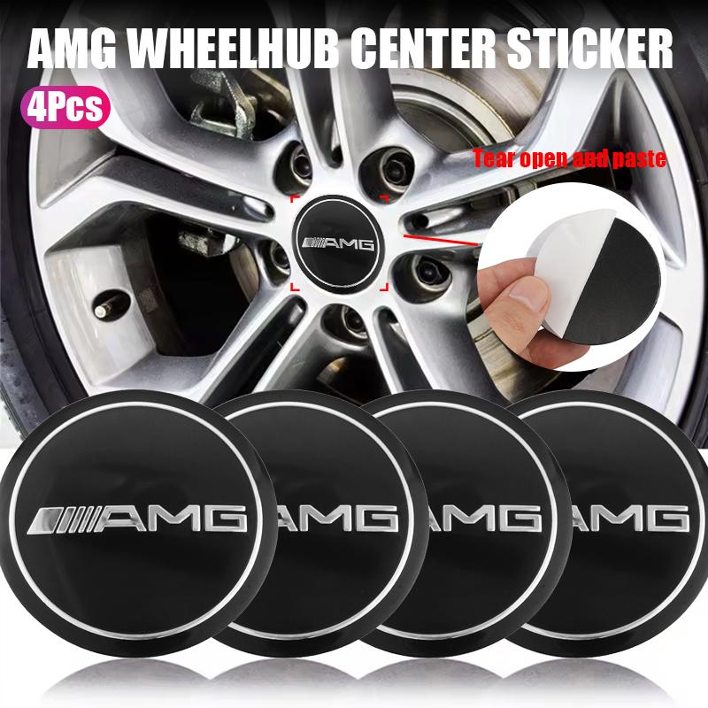 KOUG1 4PCS 56mm Car Styling Wheel Center Hub Caps Rim Cover Badge Emblem Sticker For Mercedes Benz AMG W205 W204 W206 W213 W212 W211 W