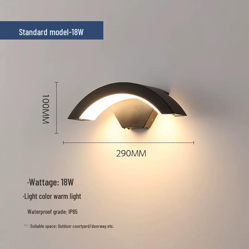 Светодиодный водонепроницаемый настенный светильник с датчиком движения для наружного/внутреннего использования - Дизайн в форме луны для дворов, балконов и дверных проемов.