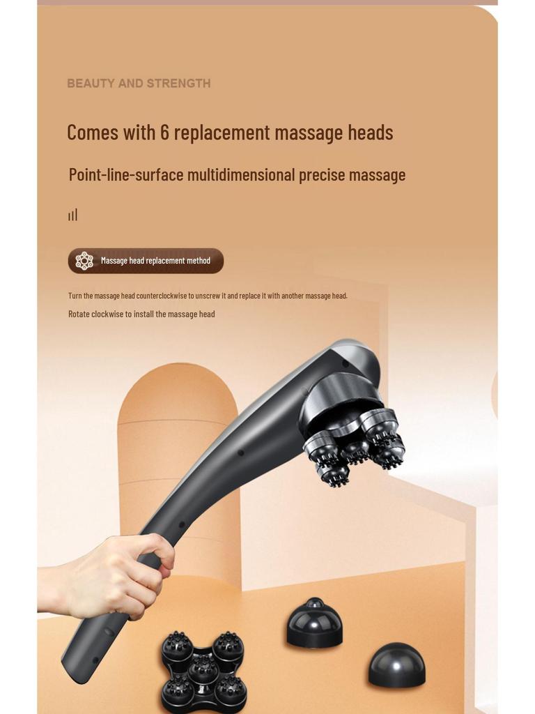 Беспроводной ручной электрический массажер «Дельфин»: Вибромассажер для шеи и шейного отдела позвоночника