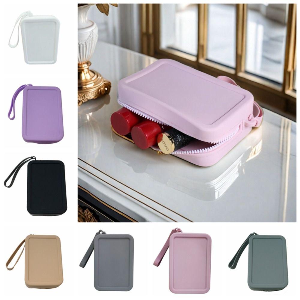 Прямоугольная силиконовая косметичка Morandi Color Сумка для мелких предметов Сумка для хранения гигиенических салфеток