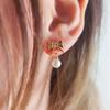 Medium-old Temperament Simple Bow Earrings Cute Pearl Pendant Earrings for Women Niche Design Earrings