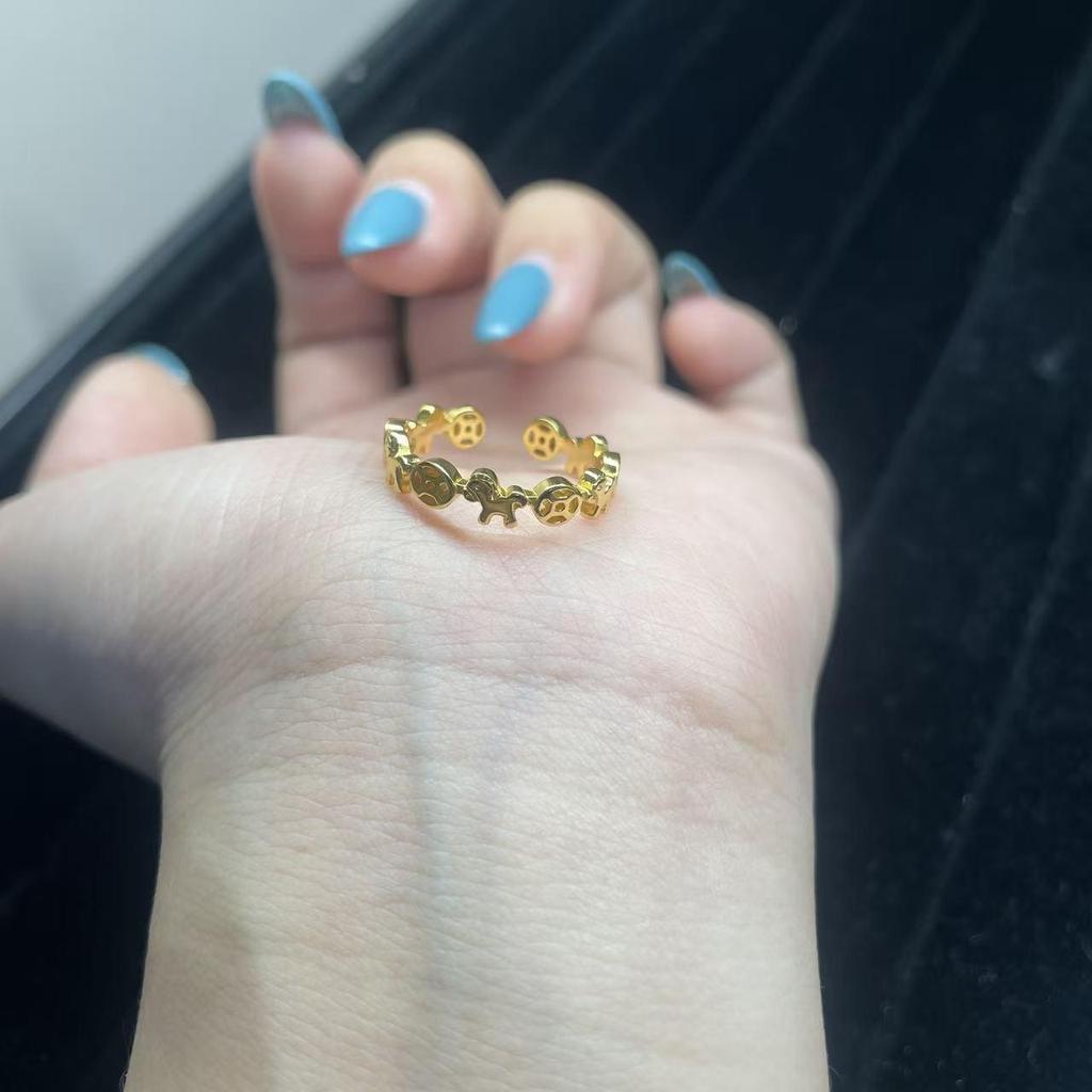 Кольцо со знаком Зодиака Лошадь: 2026 год Лошади Бронзовая монета Маленькое украшение