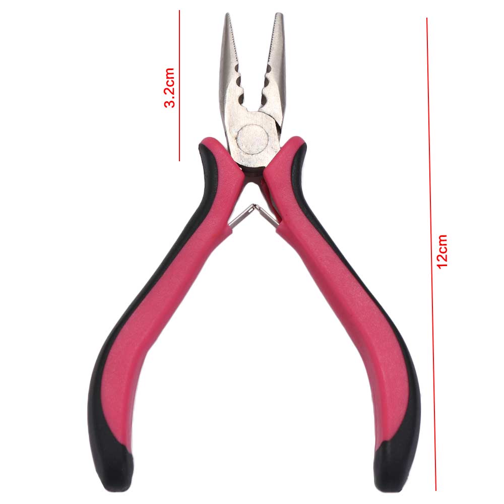 Pink Hair Extension Pliers Capsule Removing Tongs Hair Extension Clamp for Micro Rings/Links/Beads
