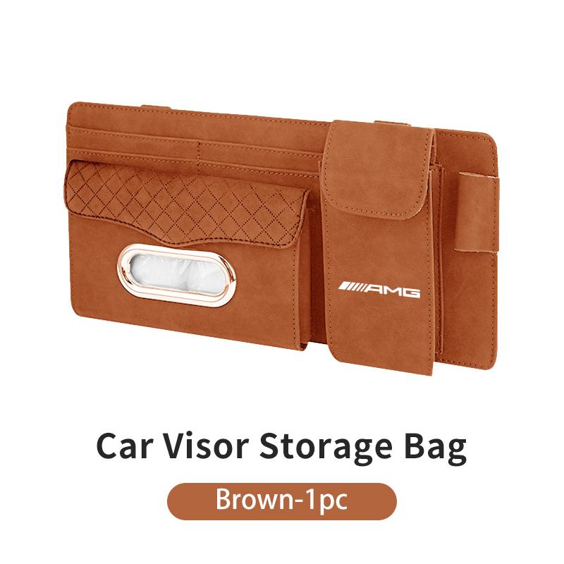 Car Glasses Storage Box Sun Visor Point Organizer Tissue Pocket For Mercedes Benz AMG A B C E S G Class W201 W210 W108 W205 W203