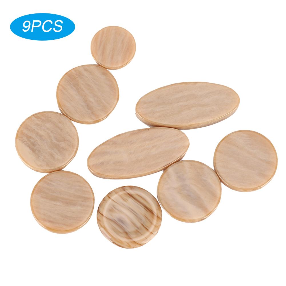 9Pcs Saxophone Keys Button Inlay Plastic Decoration Musical Instrument AccessoriesKhaki M02109