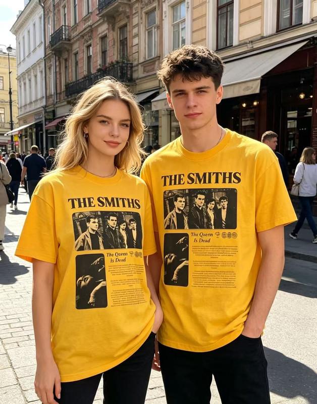 Унисекс рубашка Хлопок Оверсайз Большой размер Музыкальная группа The Smiths Унисекс Рубашка