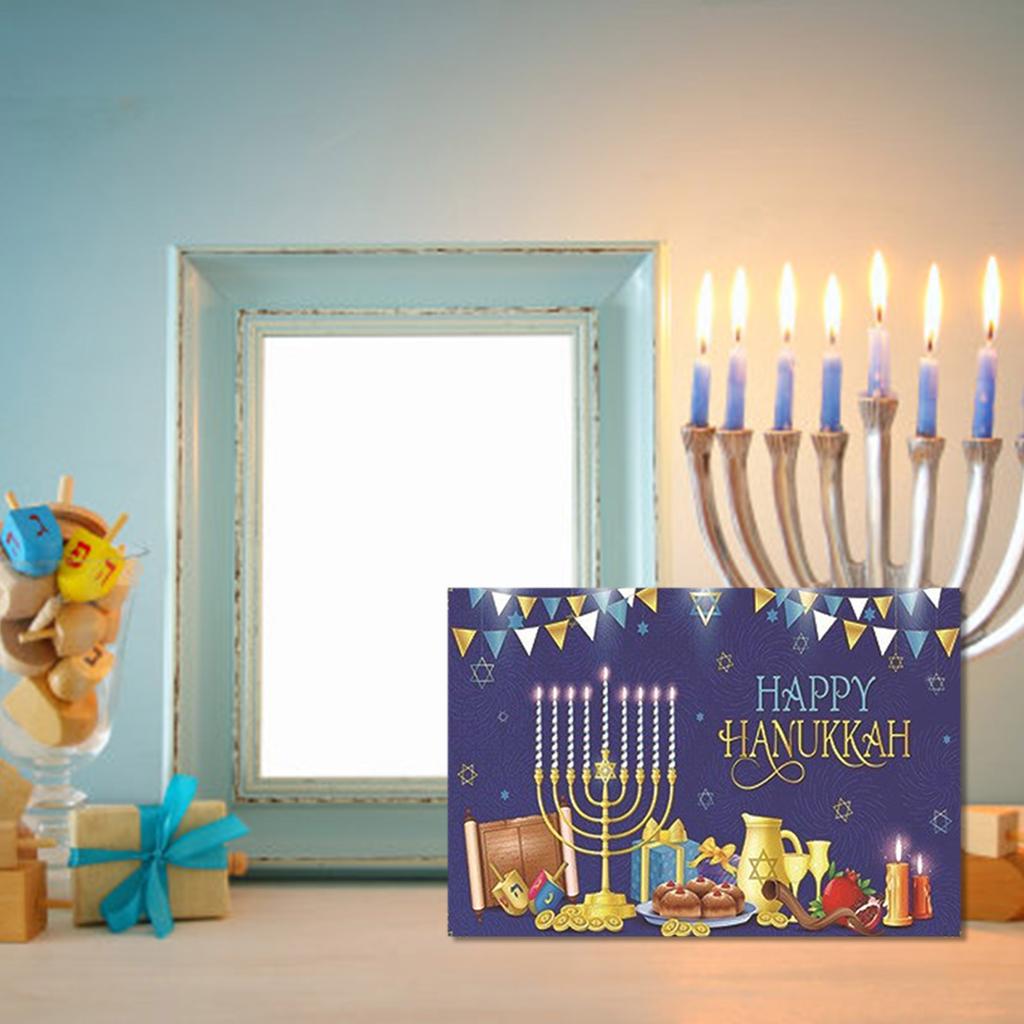 Celebrate 5Set Hanukkah Holiday Greeting Cards Religious Designs with Glitter and Envelopes