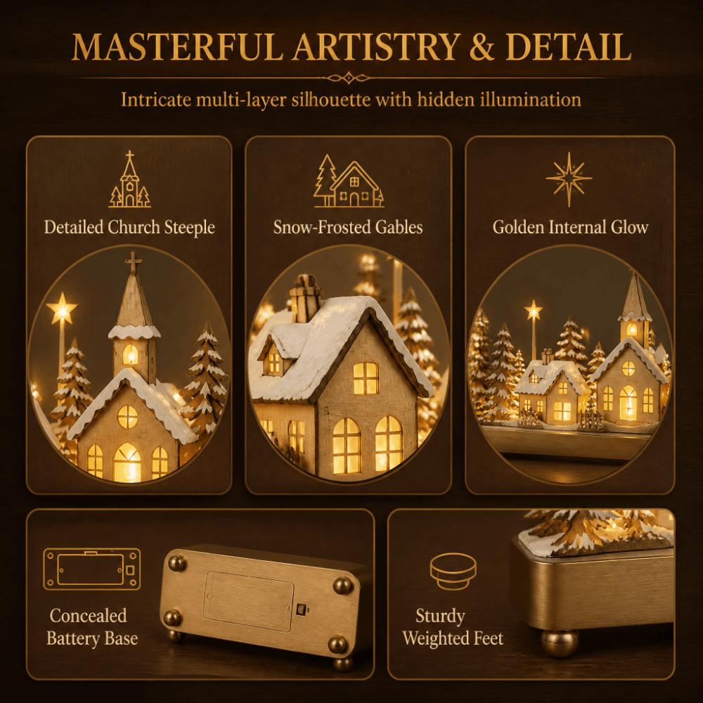 Lighted Christmas Village Mini Christmas Figurine Lighted Christmas House Home Decor