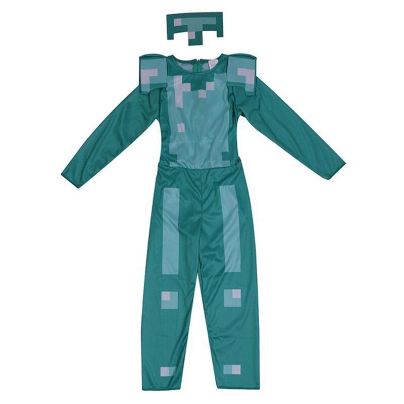 Steve Armor Child Cosplay Costume Jumpsuit For Boys And Girls Perfect For Halloween And Dress Up Events
