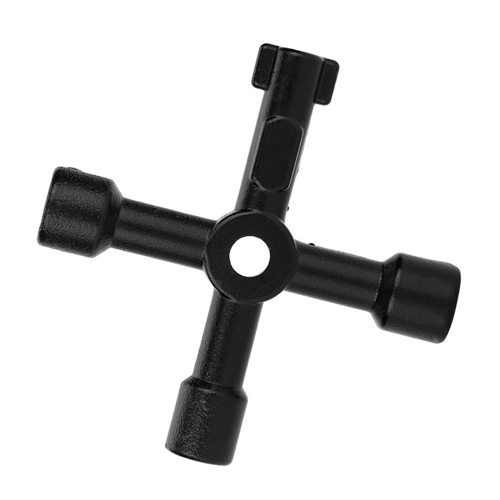 4-ходовой многофункциональный универсальный крестовой ключ из цинкового сплава для сантехников и электриков, клапанные инструменты, черный