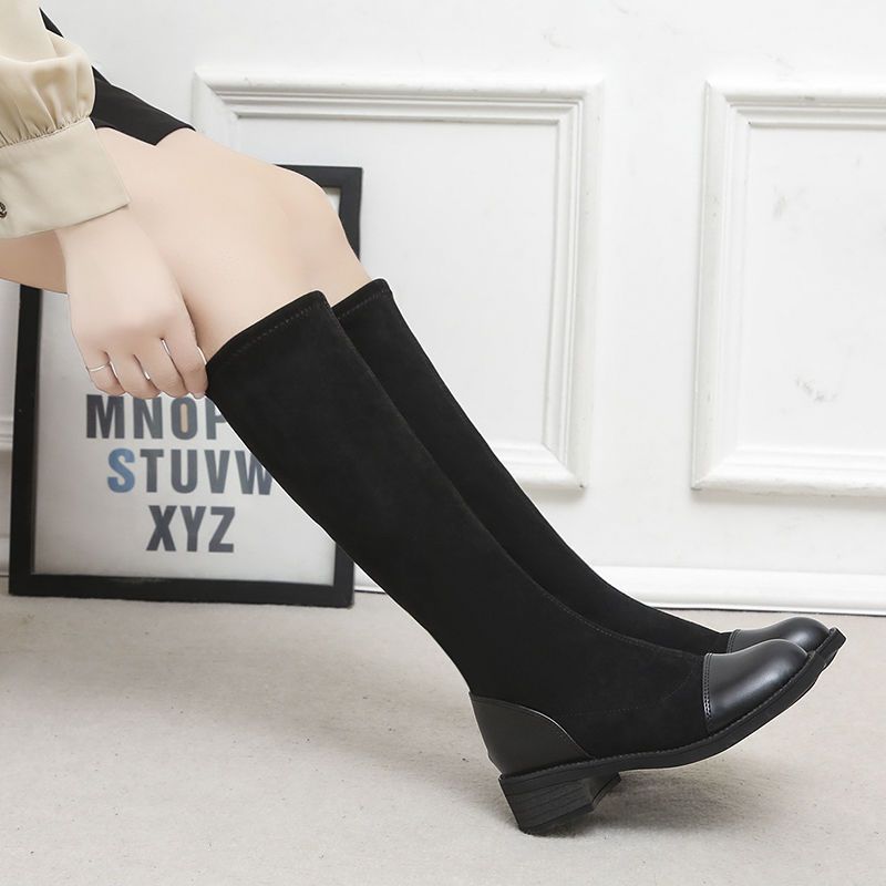 Footwear Sock Middle Heel Women's Boots Elastic Shoes For Woman New In Boot Pu Waterproof Young On Sale Offer Chic And Elegant