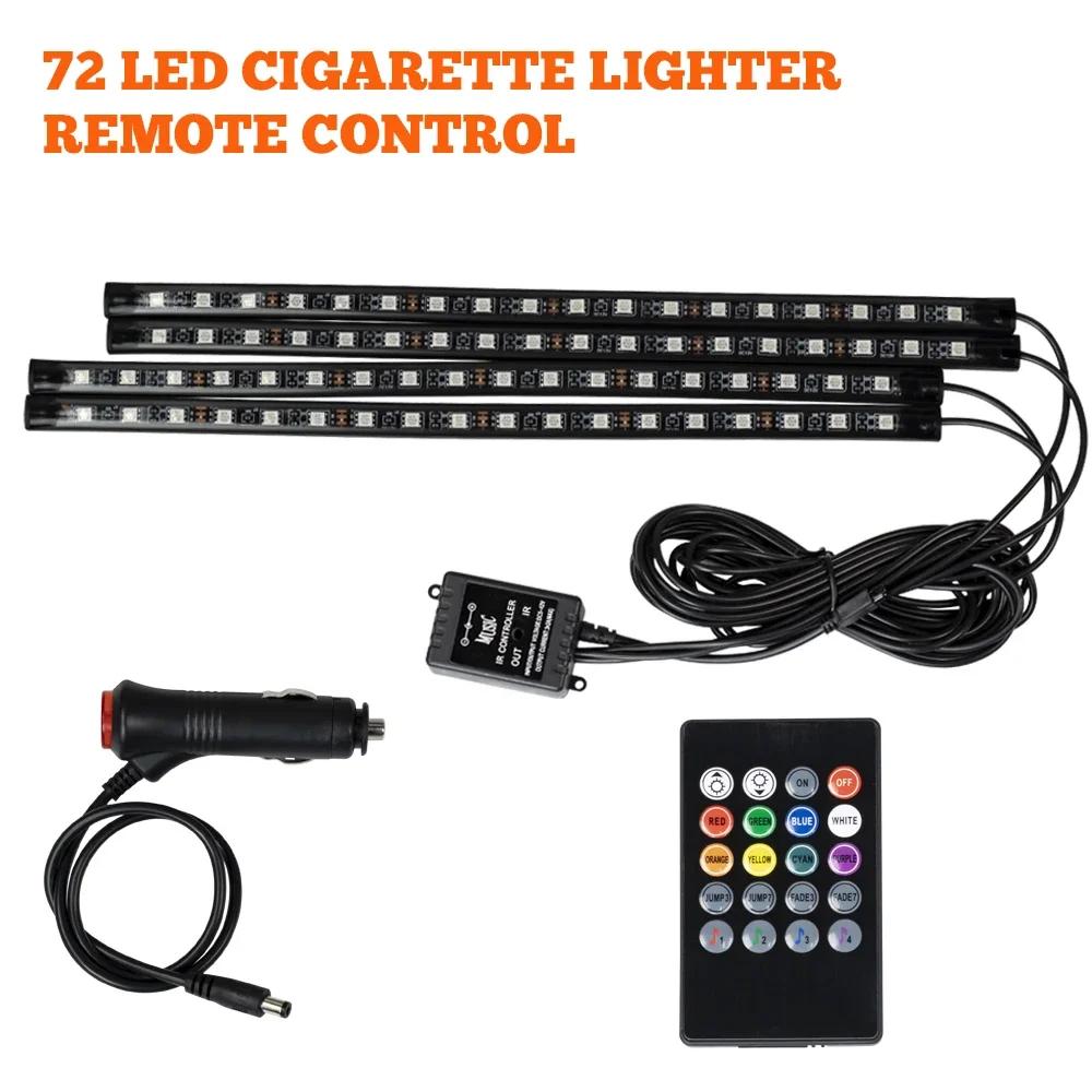 Светодиодная лента для салона автомобиля, декоративная, атмосферная, RGB, USB, приложение, с пультом управления, мигающие лампы в ритм музыки, инструменты