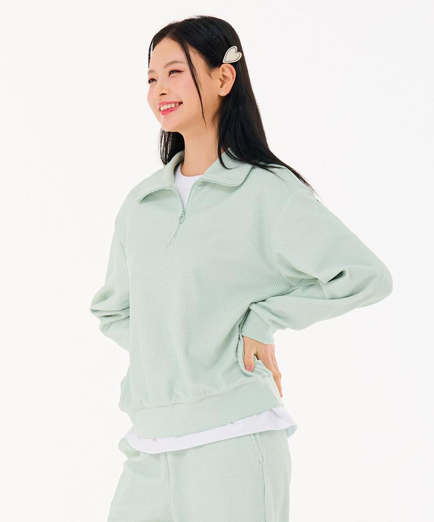 CHASECULT Women'S Ribbed Half-Zip Sweatshirt-Farg5164B0S