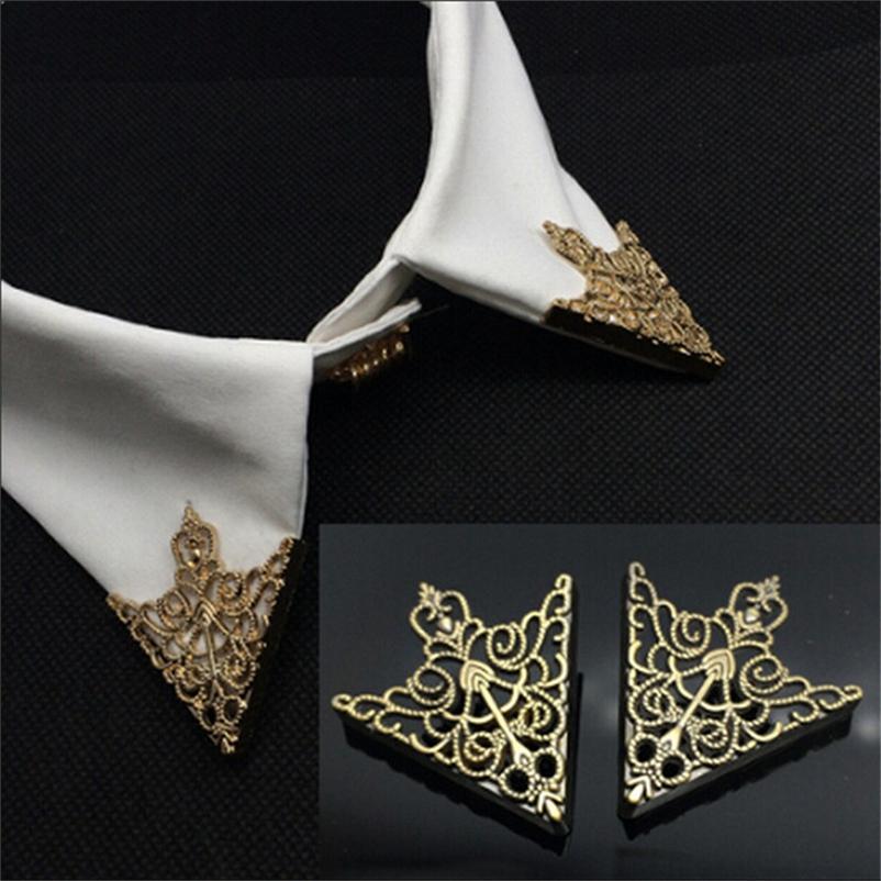 Women Crown Hollow Pattern Collar Buckle Vintage Collar Corner Collar Clip