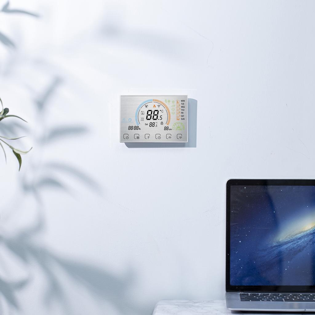 3A 95~240V Boiler Heating Energy Saving Smart Thermostat with Touchscreen LCD Display Weekly