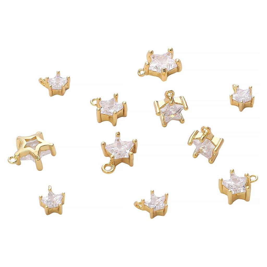 1 шт./пакет медь микро инкрустированный циркон пентаграмма кулон для ювелирных изделий ручной работы DIY