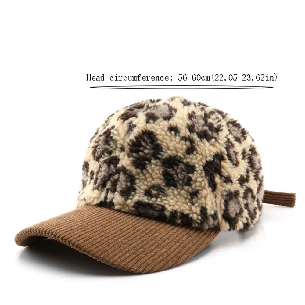 Vintage Leopard Print Baseball Cap Windproof Winter Baseball Cap for Women Men Girls