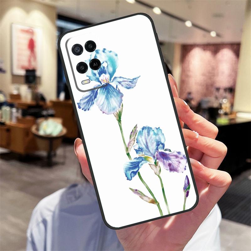Фиолетовый ирис Цветок Акварельный Чехол Для Oppo A94 A54 A40 A60 A80 A98 A78 A18 A38 A58 A16 A76 A96 A17 A77 A74 A57S A15 Обложка