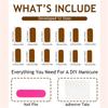 24 Pcs French Tip Press On Nails Medium Long Coffin False Nails 3D Bowknot Stick on Nails Manicures Supplies for Wome