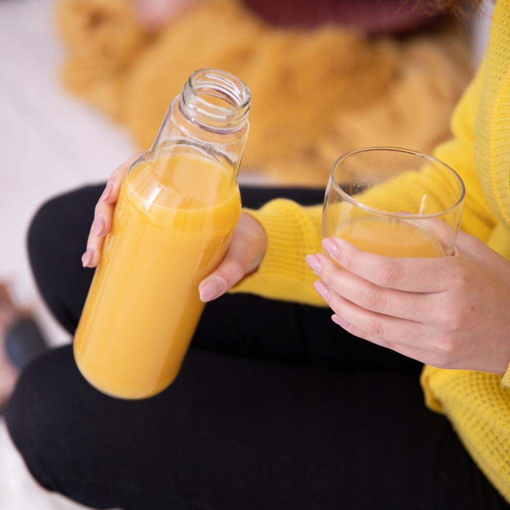 KUBUŚ Bottle 750ml for Juice, Syrup, Milk + LID Glass Bottles