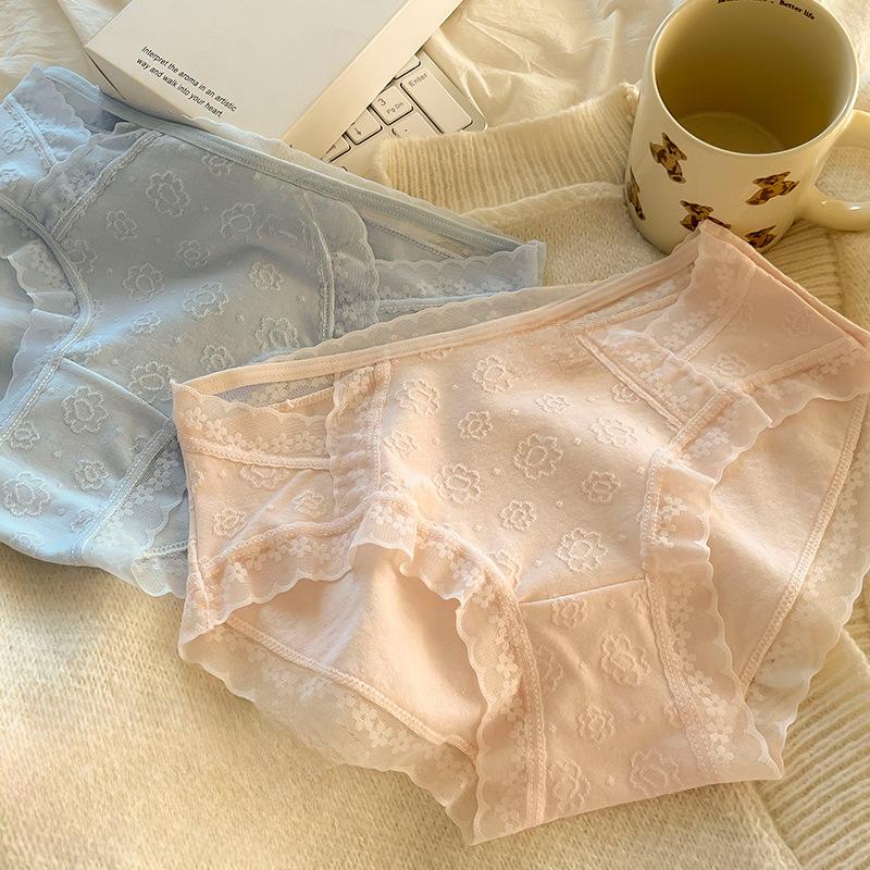 Женское нижнее белье из чистого хлопка 5A класса для младенцев, дышащее, антибактериальное, бесшовное, удобное, с треугольными чашечками и средней талией