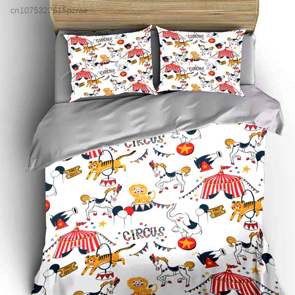 Circus Theme Party Decoration Set Multiple Sizes kid's And adults' Bedroom Exquisite 3PC Bedding set, Gift